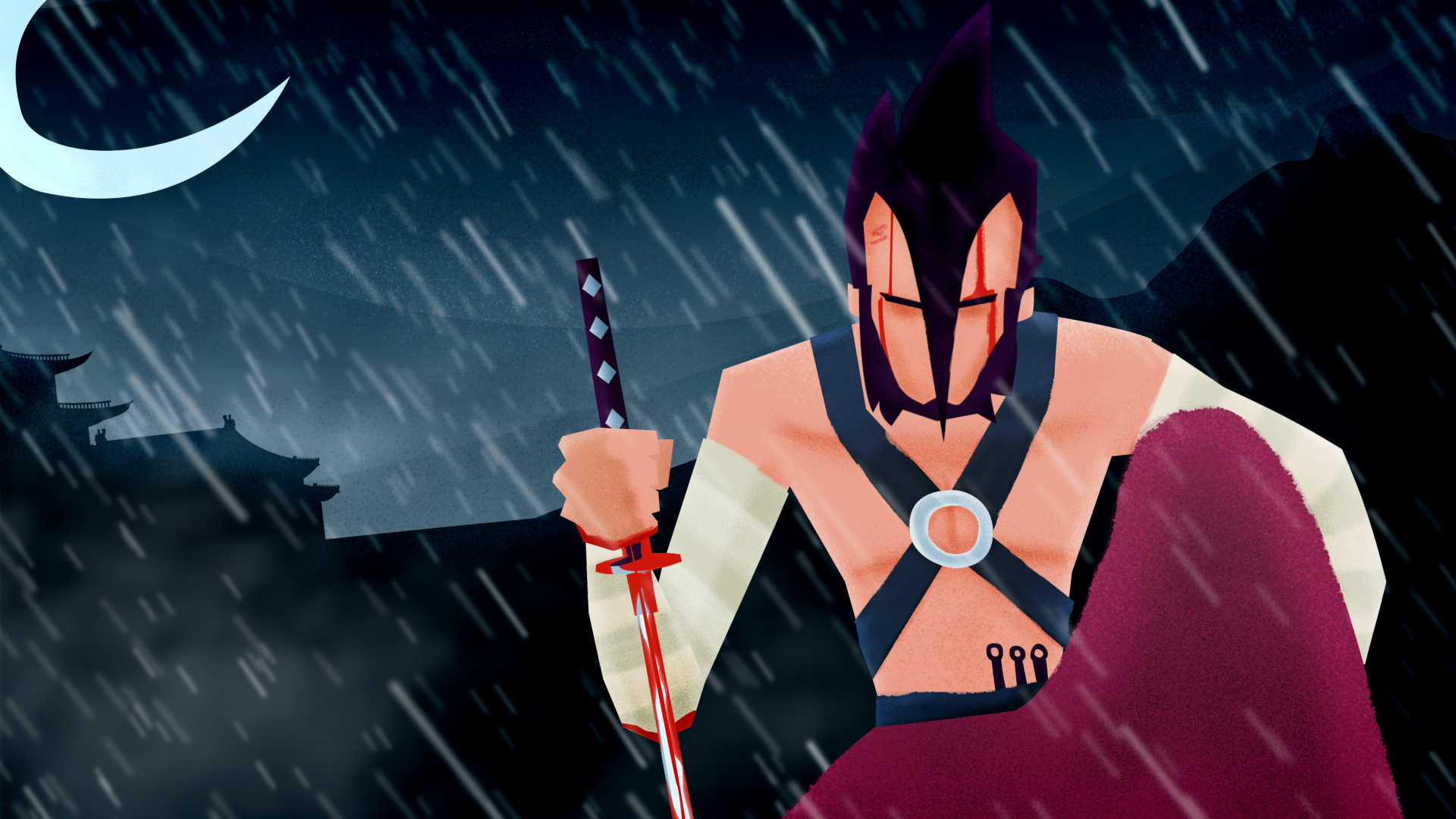 westworld animated music video samurai winter castle fight